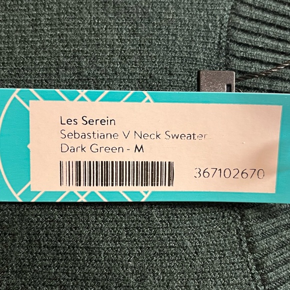 Les Serein Sebastiane Collegiate Casual Chic Pull on Sweater, Sz M, Green & Gray - Picture 4 of 7